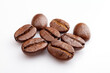 close up coffee bean on white background