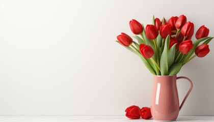 Sticker - Red vase overflowing with vibrant red flowers