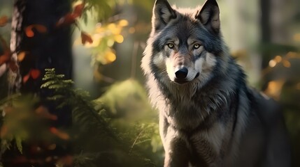 Wall Mural - portrait of a wolf