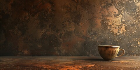 Wall Mural - The background is completely mix Brown and Black with no texture and the Cup is in the right hand side