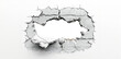 © Mr. Stocker - Wall breakthrough hole on white background, cut out - stock png.
