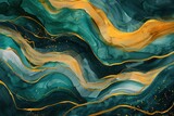 Fototapeta  - Currents of translucent hues, snaking metallic swirls, and foamy sprays of color shape the landscape of these free-flowing textures.