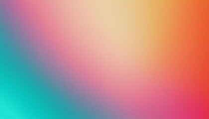 Wall Mural - Orange pink teal green abstract retro grainy gradient , noise background, texture effect summer. Web poster. Gradient wallpaper. Decoration and design. 