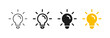 Light bulb icon set. lamp icon symbol collection , creative good idea logo. innovative idea icon sign in flat style. vector illustration	
