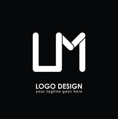 UM UM Logo Design, Creative Minimal Letter UM UM Monogram
