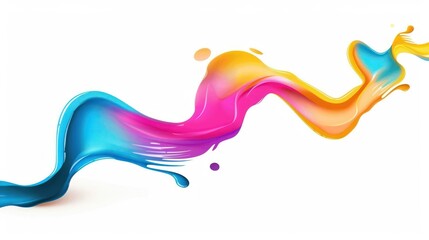 Wall Mural - Abstract modern colorful flow background. Wavy fluid shape , Art design