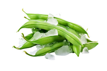 Wall Mural - The Verdant Mountain: A Pile of Green Beans. On a White or Clear Surface PNG Transparent Background.