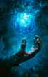 Planet in the hand of a man. The concept of the future