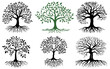 Vector tree of life silhouettes
