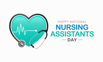 Wall Mural - Nursing Assistants day is observed every year in June, The main role of a CNA is to provide basic care to patients and help them with daily activities. vector illustration.