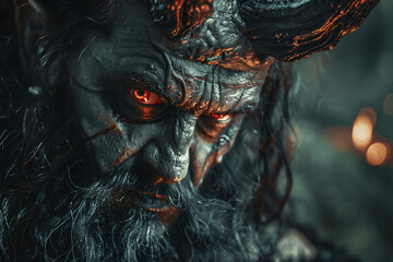 Wall Mural - generated with ai image of terrifying devil in the night demon horror scary monster vampire