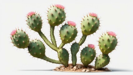 Sticker - cactus flowers in pots