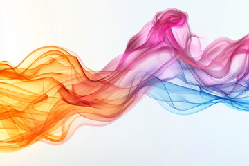 Wall Mural - abstract colorful smoke on white background