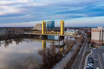 The Tower Bridge over the Sacramento River, West Sacramento, California, United States.