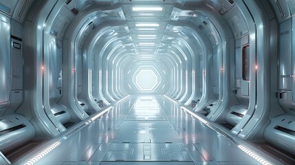 Poster - Panel design of sci-fi floor, futuristic design, sci-fi, concept, 3d environment, ultra realism. Generative AI.