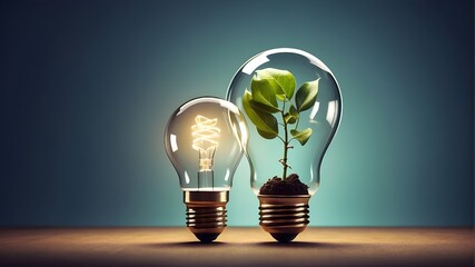 Wall Mural - A clever concept. idea of a lightbulb. Business growth. inventiveness. Entrepreneurship or the spirit of it.