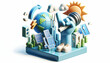 3D Cartoon Icon for Clean Energy Advocacy: Advocate for Fast Transition from Fossil Fuels and Global Warming Mitigation 