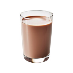 glass of chocolate milk isolated on white background