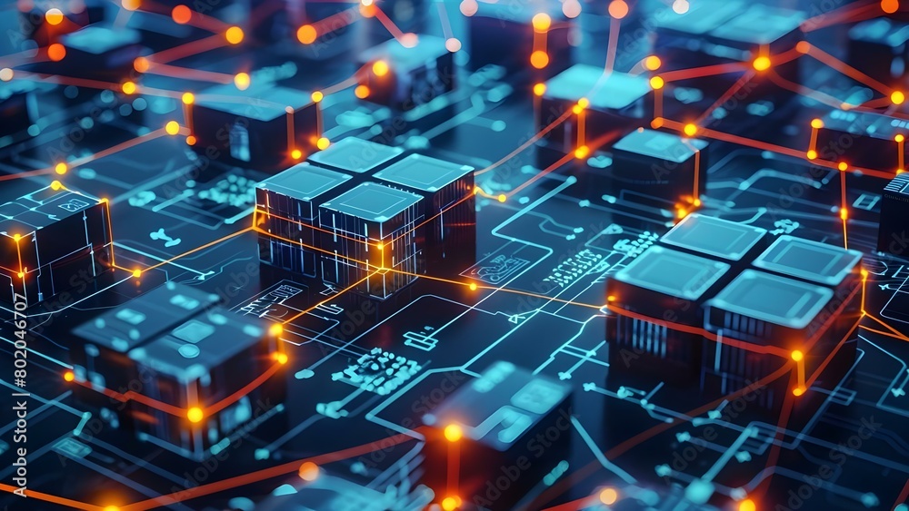 Blocks symbolizing goods in transit demonstrate blockchain in supply ...