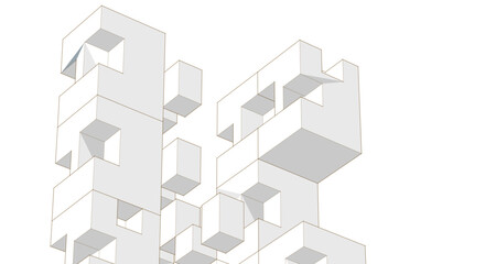 Wall Mural - abstract modular architecture 3d rendering