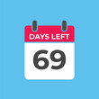 © creativeKawsar - 69 days to go countdown template. 69 day Countdown left days banner design. 69  Days left countdown timer