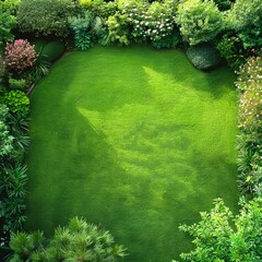 Wall Mural - Aerial View of a Lush Green Garden. Generative ai