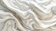 An abstract background depicts a rippled, waved white cosmetic cream, sunscreen, milk or yogurt surface. The background can also be an abstract background with smooth satin drapery, or a splash of