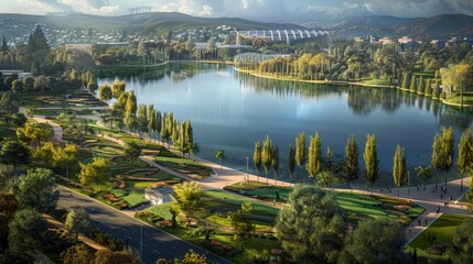 Canberra Australia planned capital with cultural institutions and parks