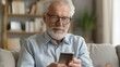 © Alexander - Senior Man Using Smartphone App for Communication Generative AI