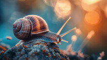 Snail Photographed With A Macro Lens