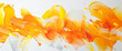 Playful bursts of sunshine yellow and lively orange colliding with each other on a white background, forming abstract shapes that evoke a sense of playfulness.