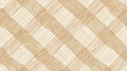 Wall Mural - Background with pattern of knitted linen or cotton fabric, abstract texture of canvas, beige thread weave. Illustration of burlap textile structure in modern format.