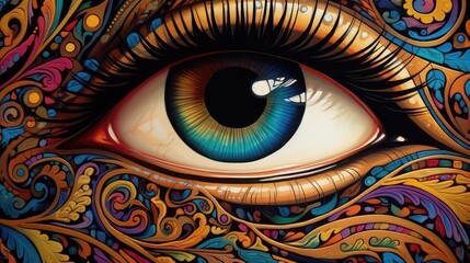 Wall Mural - eye of the peacock