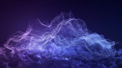 Poster - A geometric cloud built from triangular wireframe elements, emphasizing its structured and modular nature