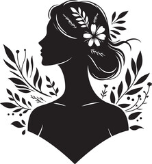 Poster - Women Beauty Face Silhouette Vector Illustration