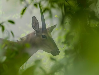 Sticker - AI generated illustration of Endangered species - Saola