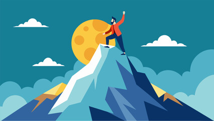 Wall Mural - A mountain climber reaching the summit representing overcoming the challenges of depression and finding relief with the help of ketamine..