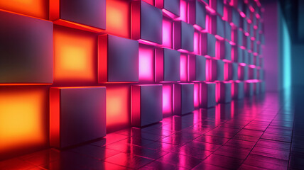 Wall Mural - abstract background with square lighting 