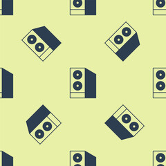 Poster - Blue Case of computer icon isolated seamless pattern on yellow background. Computer server. Workstation. Vector