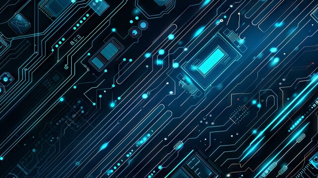 Modern Futuristic Circuit Board Vector Banner Design for Technology and Engineering