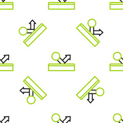 Poster - Line Billiard pool snooker ball with number 8 icon isolated seamless pattern on white background. Vector