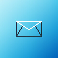 Poster - Line Mail and e-mail icon isolated on blue background. Envelope symbol e-mail. Email message sign. Colorful outline concept. Vector