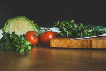 Wall Mural - Fresh vegetables. Assortment of fresh vegetables close up. Healthy food