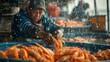© G.Go - A mesmerizing real-world photograph showcasing the sophistication of seafood processing methods while maintaining natural integrity
