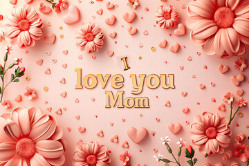 i love you mom, flower background