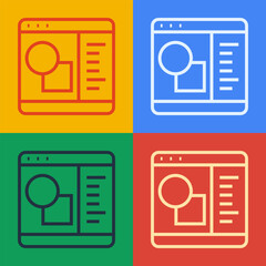 Poster - Pop art line 3D printer software icon isolated on color background. 3d printing. Vector