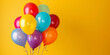 colorful balloons on a yellow background
