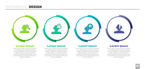 Poster - Set Finding a problem in psychology, Male doctor and Solution. Business infographic template. Vector