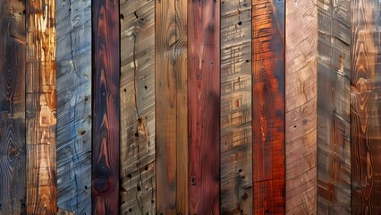Wall Mural - Exquisite Wall Covering: Aged Wooden Planks with Rich Textures and Patterns. Concept Wall Covering, Aged Wooden Planks, Rich Textures, Patterns, Exquisite Design