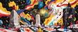 © ZackZephyr - Psychedelic Art - American Flag and Tombstone Illustration.